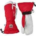 Hestra Army Leather Heli Ski, 3-finger Skihansker, Red