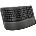 Logitech Wave Keys for Business - Graphite - ND - Ergonomisk tastatur - Nordisk - Svart