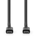 Nedis Ccgb66020bk20 Usb 4.0 Gen 2x2-kabel Usb-c M-usb-c M 8k@ 20 Gb/s Nikkelbelagt 2 M 240w 60hz