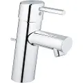 GROHE Concetto håndvaskarmatur med løftestang og 1 1/4 bundventil samt 3/8 fleksible tilslutningsslanger
