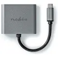 Nedis Ccgp64670bk01 2-i-1 Multiport Usb-adapter Usb 3.2 Gen 1 Usb-c M-2x Hdmi Nikkelbelagt 0.1 M