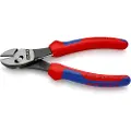Knipex TwinForce, Diagonal tang, Kromvanadiumstål, Plast, Blå, Rød, 180 mm, 280 g