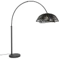 QAZQA Orientalisk buegulvlampe svart bambus - Pua