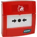 Schneider Electric Brandtryk (MCP1A-R470FG-E01) konventionel incl. modstand. EN54-11 udgave, front og glas. Anvend SR1T