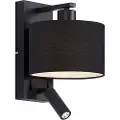 QAZQA Moderne vegglampe svart rund med leselys - Puglia