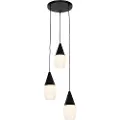 QAZQA Moderne pendellampe sort med opalglass 3-lys - Drop