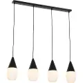 QAZQA Moderne pendellampe svart med opalglass 4-lys - Drop