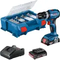 Bosch Gsb18v-45+2x2.0ah Gal18v-20+82acc+lc Elektrisk Skrutrekker