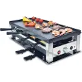 Solis Grill 5 i 1, raclette/ bordgrill/ wok/ crêpes/pizza, 8 personer, rustfritt stål, bordgrill 5 i 1, type 790