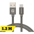 Swissten 71521202, 1,2 m, USB A, USB C, 0,48 Gbit/s, Grå