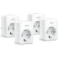 TP-LINK Tapo P100 V2 - Smartplugg - trådløs - 802.11b/g/n, Bluetooth 4.2 - 2.4 Ghz (en pakke 4)
