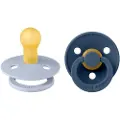 BIBS Smekker Napp 2-pakning 0-6m Dusty Blue/Steel Blue