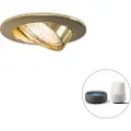 QAZQA Smart moderne innfelt spotlight stål med svart inkl. Wifi GU10 - Rondoo