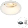 QAZQA Smart nedfelt spotlight hvit inkl. WiFi GU10 justerbar - Alloy