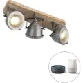 QAZQA Smart spotlight stål med tre tiltbar inkl. 3 WiFi GU10 - Emado