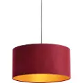 QAZQA Hengende lampe med rød fløyelshette med gull 50 cm - Combi