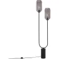 QAZQA Art Deco gulvlampe sort med røykglass 2-lys - Rid