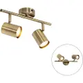 QAZQA Moderne spotlight bronse tiltbar 2-lys - Jeana