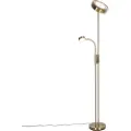 QAZQA Gulvlampe bronse inkl. LED og dimmer med leselampe - Kelso