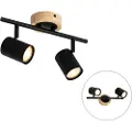 QAZQA Moderne spotlight sort med tre, tiltbar 2-lys - Jeana