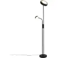 QAZQA Gulvlampe svart inkl. LED og dimmer med leselys - Kelso