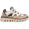 Art for woman. 1180111QA003_039 Leather sneakers 1801 beige, white (36), Flat, Laces, Casual, Grey