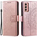 Mtp Products Samsung Galaxy A14/A14 5G Mandala Series Lommebok-deksel - Roségull