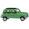 Wiking 0224 46 H0 Personbil model Renault R4 med foldetag grøn