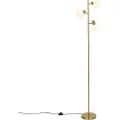 QAZQA Gulvlampe gull med opalglass 3-lys justerbar - Anouk