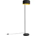 QAZQA Retro gulvlampe svart med gull innside - Jinte