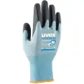 Uvex 6007809, Verkstedhansker, Sort, Blå, Beskyttelse mot elektrostatisk utladning (ESD), Karbon, Elastan, Polyamid