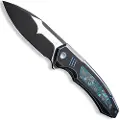 We Knife Hyperactive, Blue & Black Ti/Arctic Storm Fat CF