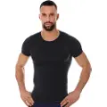 Brubeck T-skjorte for menn med korte ermer COMFORT WOOL grafitt størrelse XXL (SS11030)