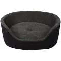 Dogman Pet Bed Sherpa High Rim Black Small 50x43x21cm