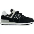 New Balance unisex for kids. PV574V1 Leather Sneakers 574 black (29 W), Flat, Velcro, Casual, children's fashion