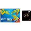 Mattel Scrabble Junior + Uno Minimalistisk Gratis Brettspill Spansk