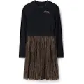 Desigual for girl. 23WGVK14 Paula dress black (7/8años= 128cm), Casual, Cotton, Long sleeve, children's fashion