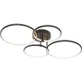 QAZQA Taklampe sort inkl. LED 3-trinns dimmbar 4-lys - Joaniqa