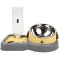 TIAKI fôr- og vanndispenser 2-i-1 – 200 ml fôrskål + 500 ml flaske