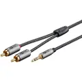 Goobay 65289, 3.5mm, Hankjønn, 2 x RCA, Hankjønn, 3 m, Sort, Sølv