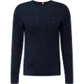 Tommy Hilfiger for man. MW0MW33132 Navy plaited knitted jumper (XXL), Casual, Cotton