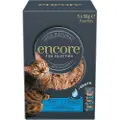 Encore Cat Pouch i buljong 5 x 50 g - Fiskeutvalg (3 varianter)
