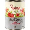 Purizon Single Meat 6 x 400 g - Okse med hibiskusblomster