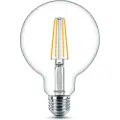 Philips - LED-lyspære - form: globus - klar finish - E27 - 7 W (ekvivalent 60 W) - klasse A++ - varmt hvitt lys - 2700 K