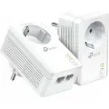 TP-LINK | AV1000 2-port Gigabit Passthrough Powerline Starter Kit | TL-PA7027P KIT | 10/100/1000 Mbit/s | Ethernet LAN (RJ-45)-kontakter 2 | Ingen Wi-Fi | Ekstra spor