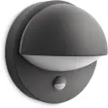 Signify myGarden June-vegglampe, 12 W, E27, P45, ingen pære, Vegglys, Sort, Aluminium, IP44, Fasade, Hage, Terrasse, II