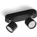 Signify Star-spotlys til tak/vegg, 2 stk., Overflateegnet, LED, 2700 K, 1000 lm, 220-240 V, Sort
