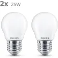 Signify LED-lyspære Classic Mini-ball 2.2W/827 (25W) Frosted 2-pack E27