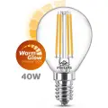 Philips LED-lyspære Classic Candle 3.4W/922-927 (40W) Clear WarmGlow Dimmable E14