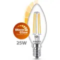 Signify - LED-filamentlyspære - form: B35 - klar finish - E14 - 2.5 W (ekvivalent 25 W) - klasse D - varmt hvitt lys - 2200-2700 K